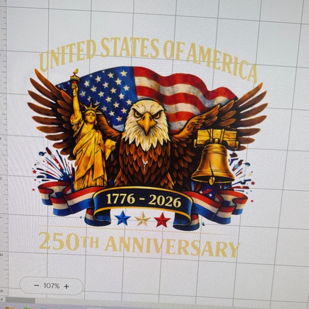 Patriotic Eagle 1776-2026 250th Anniversary Graphic decaDesign - Red, Blue, Gold